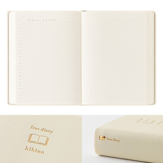 Notebook hibino<A6> Free Diary Ivory
