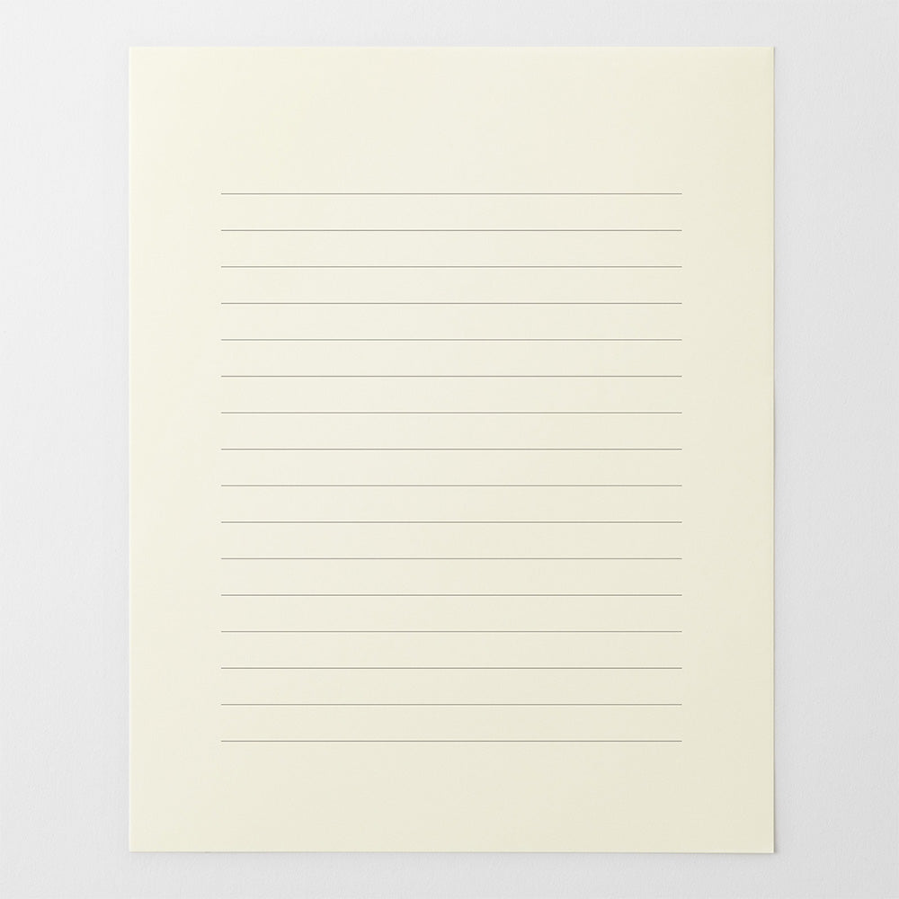 Cream MD Letter Pad Horizontal Ruled Lines A with fine horizontal ruling and generous margins.