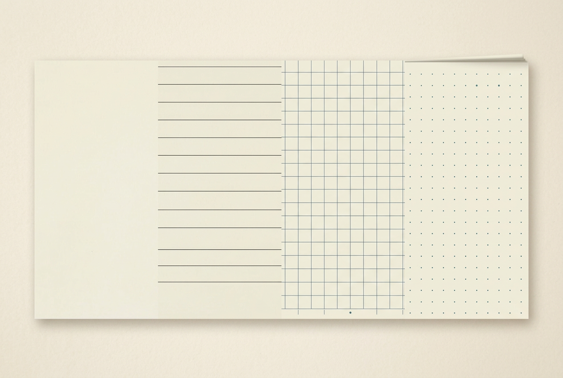 Midori MD Notebook Layout Guide: Blank vs Lined vs Grid vs Dot Grid