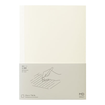 Notebook with minimalistic design and hand illustration on a light beige background