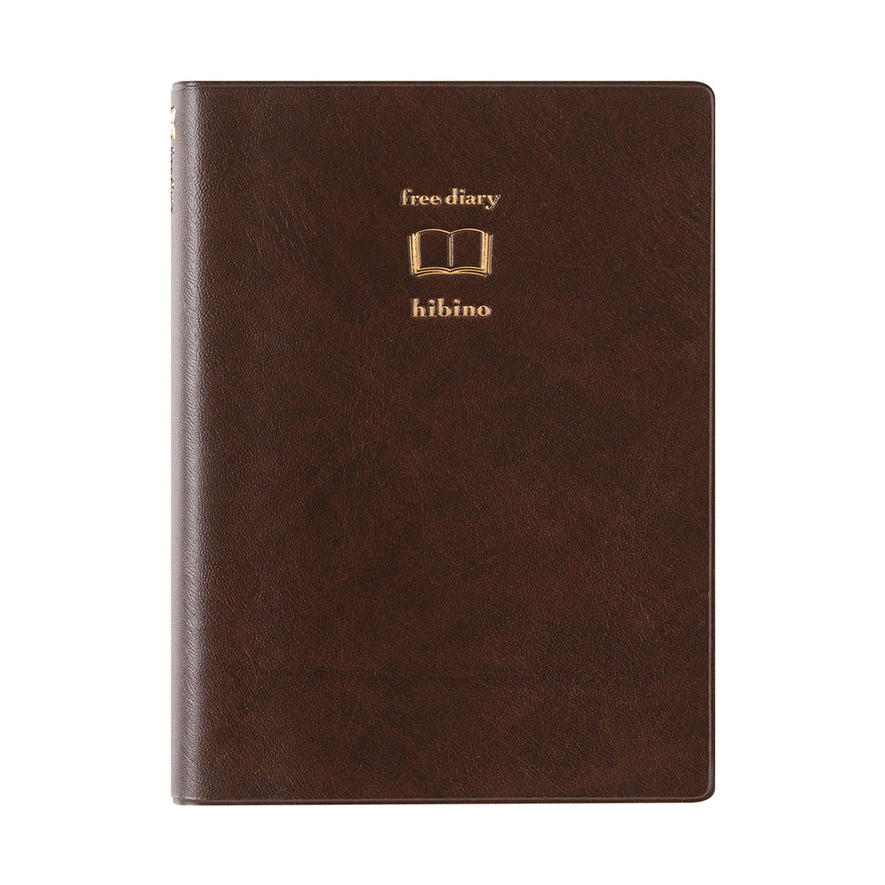 Notebook hibino<A6> Free Diary Brown