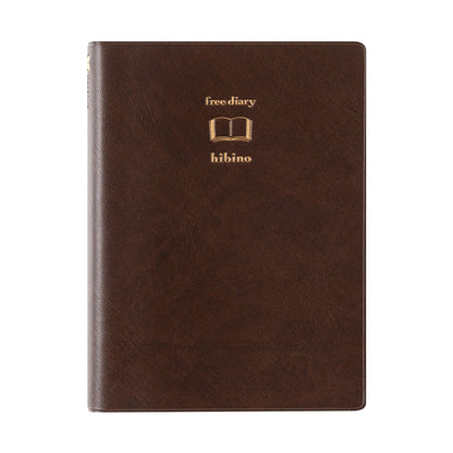 Notebook hibino<A6> Free Diary Brown