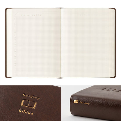 Notebook hibino<A6> Free Diary Brown