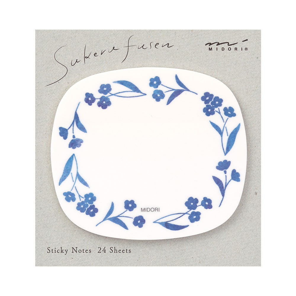 Sticky Notes Transparency Blue Flowers