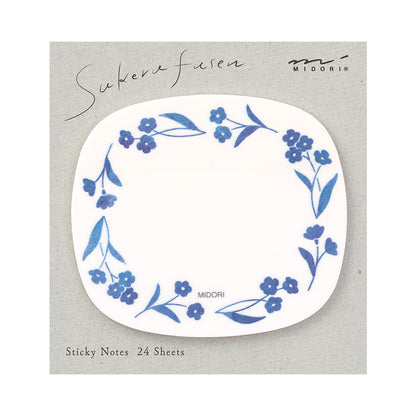 Sticky Notes Transparency Blue Flowers