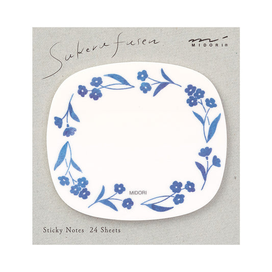 Sticky Notes Transparency Blue Flowers