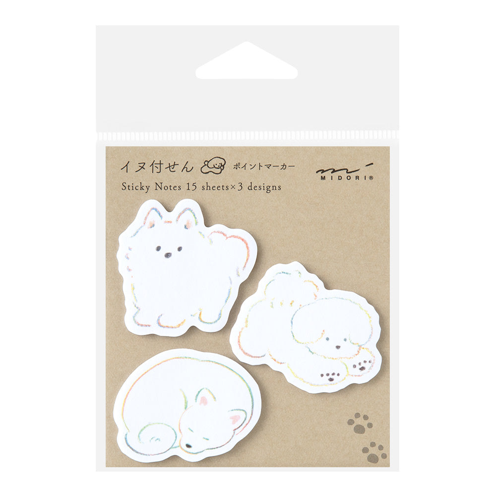 Sticky Notes Point White Dog