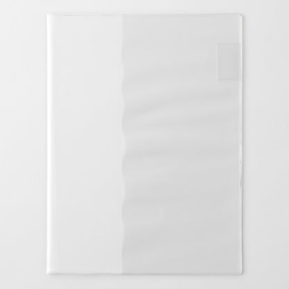 Plain clear cover on a light gray background